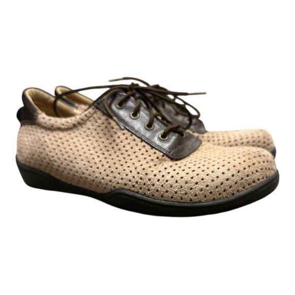 Birkenstock Footprints Suede Performated Lace Up Oxford Shoe Womens 38 Narrow - Picture 1 of 9